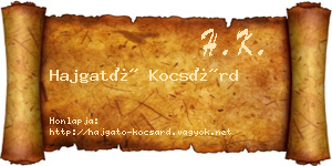 Hajgató Kocsárd névjegykártya